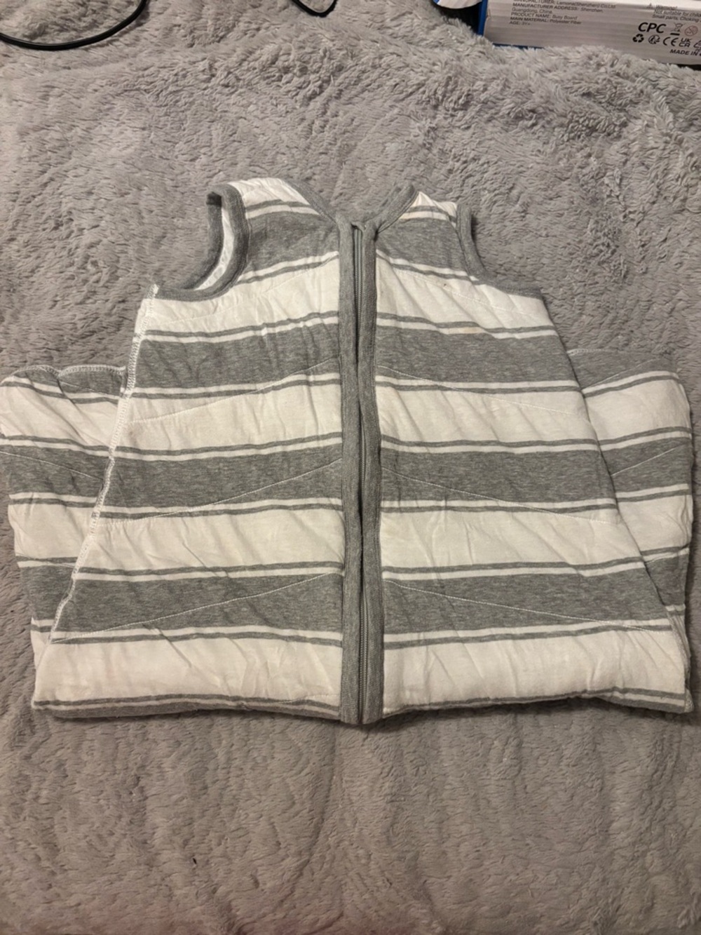 Burt’s bees Beekeeper sleep sack Wearable Baby Blanket - Gray & White Stripes